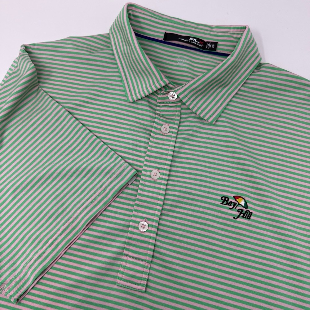 Men's RLX Ralph Lauren Golf Shirt. Bay Hill Golf Club xl pink and green